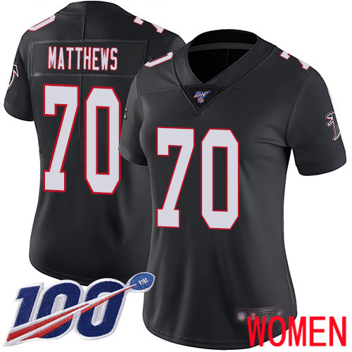 Atlanta Falcons Limited Black Women Jake Matthews Alternate Jersey NFL Football 70 100th Season Vapor Untouchable